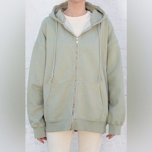 Brandy Melville sage green zip up